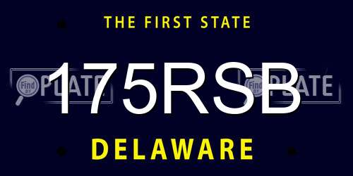 175RSB Delaware License Plate