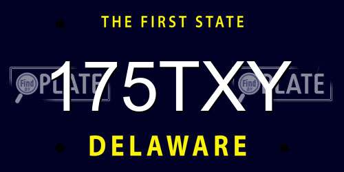 175TXY Delaware License Plate