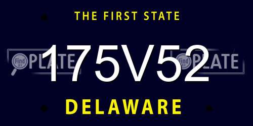 175V52 Delaware License Plate