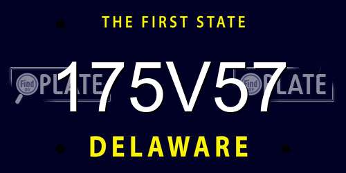 175V57 Delaware License Plate