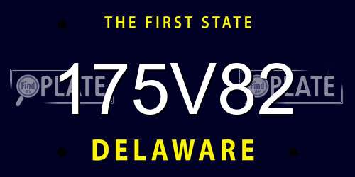 175V82 Delaware License Plate