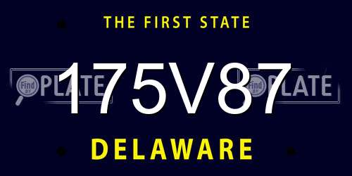 175V87 Delaware License Plate