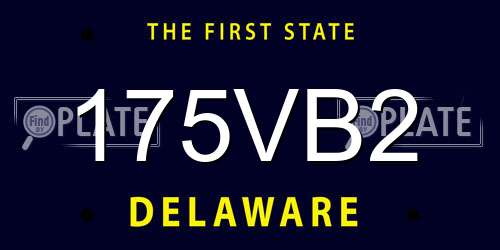 175VB2 Delaware License Plate