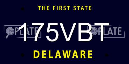 175VBT Delaware License Plate