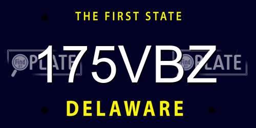 175VBZ Delaware License Plate