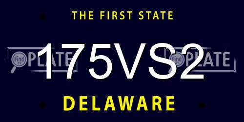175VS2 Delaware License Plate