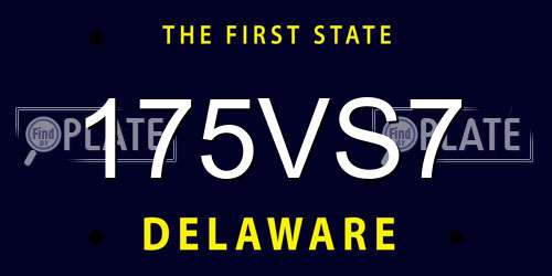 175VS7 Delaware License Plate