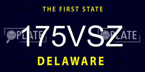 175VSZ Delaware License Plate