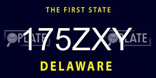 175ZXY Delaware License Plate