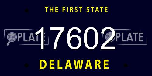 17602 Delaware License Plate