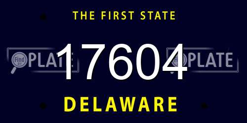 17604 Delaware License Plate