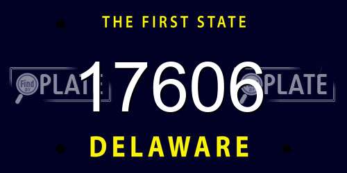 17606 Delaware License Plate