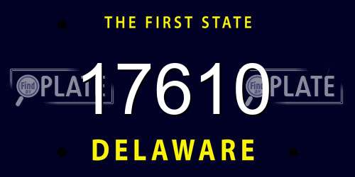 17610 Delaware License Plate