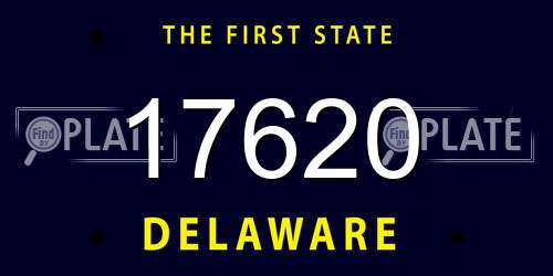 17620 Delaware License Plate
