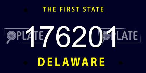 176201 Delaware License Plate