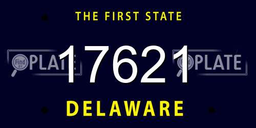 17621 Delaware License Plate