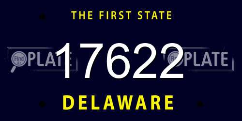 17622 Delaware License Plate