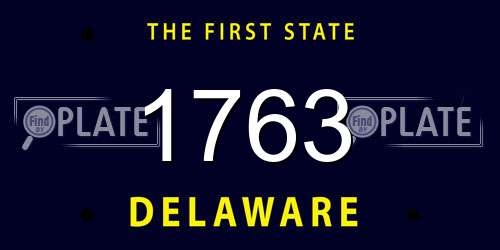 1763 Delaware License Plate