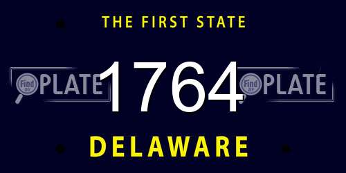 1764 Delaware License Plate