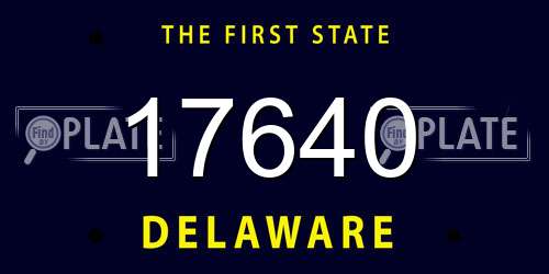 17640 Delaware License Plate