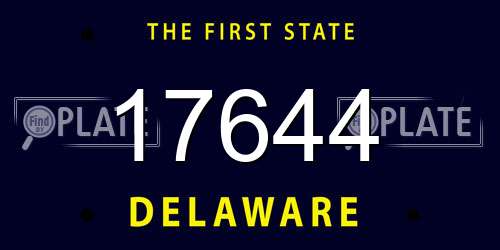 17644 Delaware License Plate