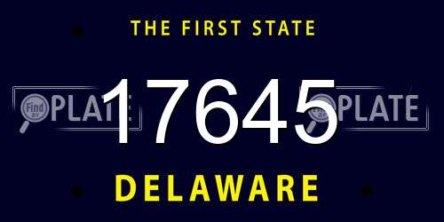 17645 Delaware License Plate