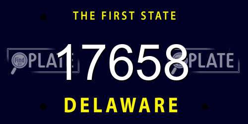 17658 Delaware License Plate