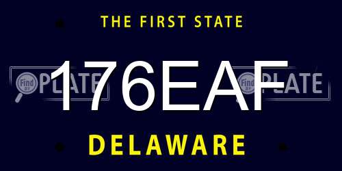 176EAF Delaware License Plate
