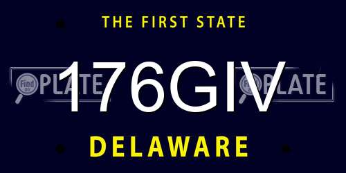 176GIV Delaware License Plate