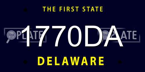 1770DA Delaware License Plate