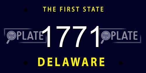 1771 Delaware License Plate
