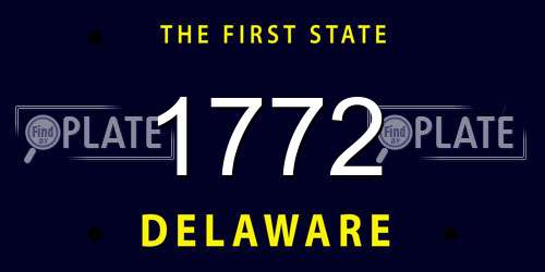 1772 Delaware License Plate