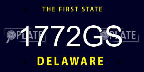 1772GS Delaware License Plate