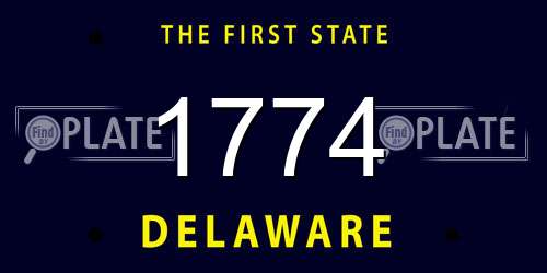 1774 Delaware License Plate