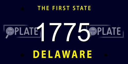 1775 Delaware License Plate