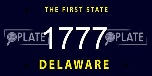 1777 Delaware License Plate