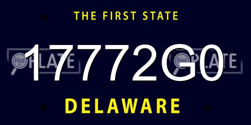 17772G0 Delaware License Plate