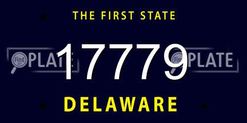 17779 Delaware License Plate