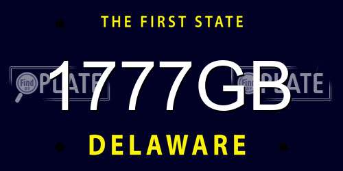 1777GB Delaware License Plate