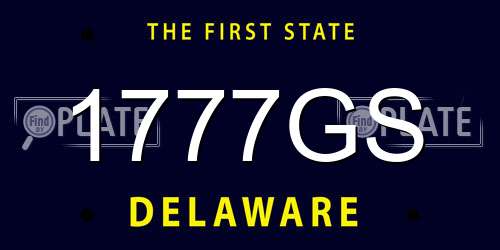1777GS Delaware License Plate