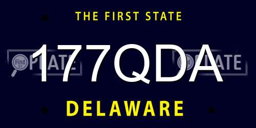 177QDA Delaware License Plate