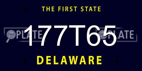 177T65 Delaware License Plate