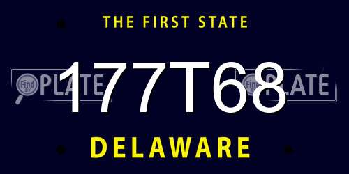 177T68 Delaware License Plate
