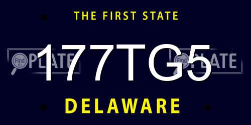 177TG5 Delaware License Plate