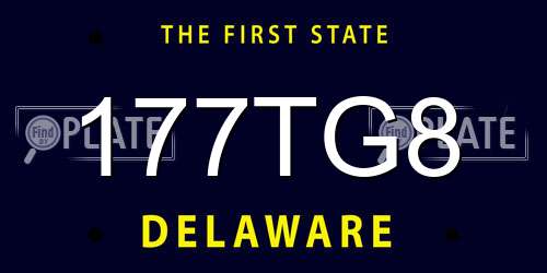 177TG8 Delaware License Plate
