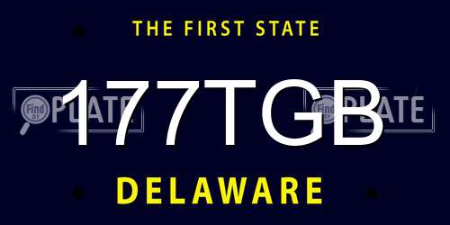 177TGB Delaware License Plate