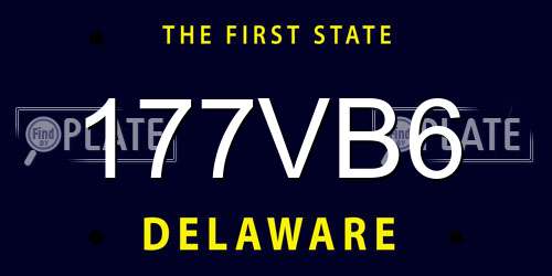 177VB6 Delaware License Plate