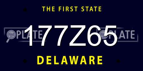 177Z65 Delaware License Plate