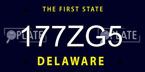 177ZG5 Delaware License Plate