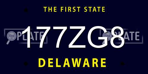 177ZG8 Delaware License Plate